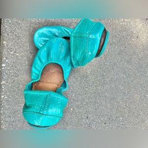 Tieks blue patent leather size 9